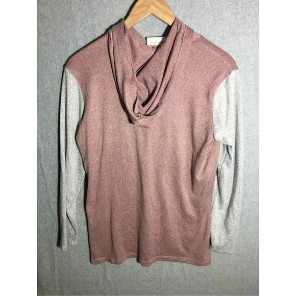 Womens Bobbie Brooks Hoodie Purple Grey Casual Winter Layering Classic Basic - Picture 5 of 5